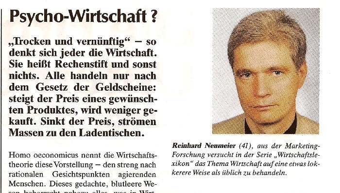 Reinhard Neumeier: Psycho-Wirtschaft