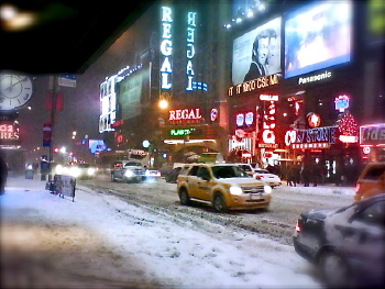 new york winter schnee auto leuchtreklame new york winter schnee auto leuchtreklame